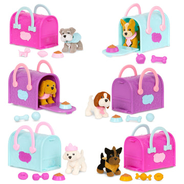 Pucci Pups - Collectible Puppy Set – 6 Toy Dogs Included – Carrier Purse – Food Bowls & Accessories – Toys For Kids 3+
