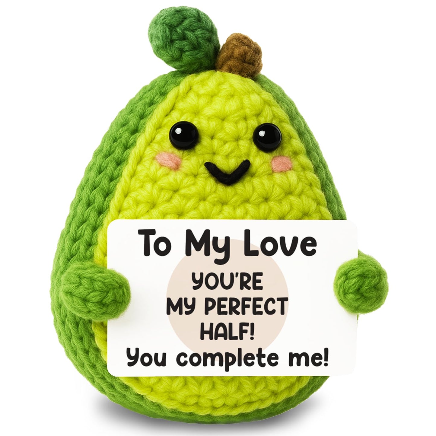 GiftMark Gifts for Boyfriend Girlfriend to My Love Positive Crochet Avocado Emotional Cheer Support Crochet Mini Handmade Anniversary Love Gifts for Women Men Couple Wife Husband