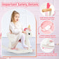 Funlio Unicorn Wooden Rocking Horse Ages 0.5-3, Cute Baby Rocking Horse With Safety Belt & Backrest, Easy To Assemble Toddler Ride On Toys, Cpc & Ce Certified - Pink