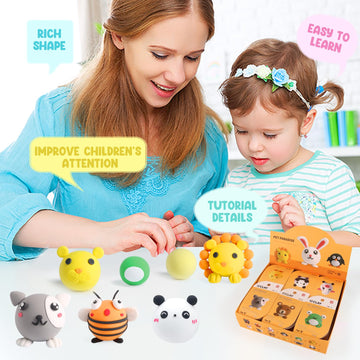 LOUFOR Air Dry Clay Kits - Modeling Clay for Kids, Ultra Light & Soft, Safe & Non-Toxic, DIY Air Dry Clay Kit with Sculpting Too