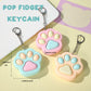 Zioyihan 3 Pcs Cat Paw Fidget Toys Fidget Keychain  Clicker Toys Mini Sensory Toy Anxiety and Stress Relief for Child &mature-themeds