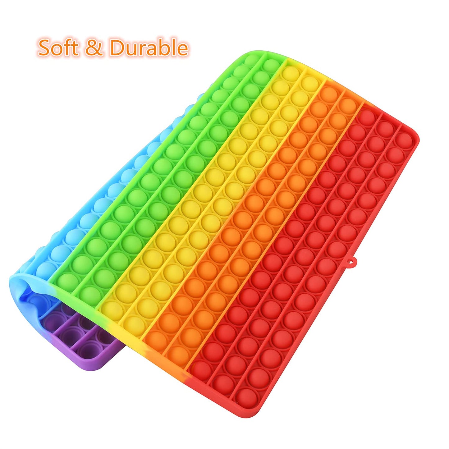 BFUHST Large Bubble Fidget Toy, 12 Inch Jumbo Silicone Stress Reliever, Rainbow Color, Model BF21070002T