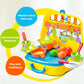 OLEOCA Toddler Kitchen Playset - 25 Piece Portable Set, Toy Food & Utensils, Easy Storage, Blue and Coral, 10.47 x 3.74 x 8
