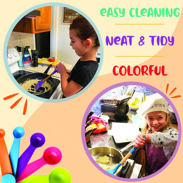 Kidstir Mega Cooking Set - Real Kitchen Tools Baking Set For Kids With Storage Bin [Actual Kitchen Utensils May Vary] Best Gift