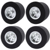 HOBOHY 4Pcs Aluminum Front and Rear Wheels Hub Rims with tire Lining/Built Sponge Kit for Tamiya CW01 Chassis Lunch Box G6-01 Mi