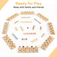 uvcany Rummy Cube 8 Player Edition with 8 Wooden Racks/Trays, 214 Large Numbers Rummy Tiles 6-8 Players Set with Zippered Case,