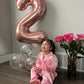 Rose Gold Number 2 Balloon 40 Inch, 2 Balloon Number, 2Nd Birthday Decorations For Baby Girls Boys Toddlers