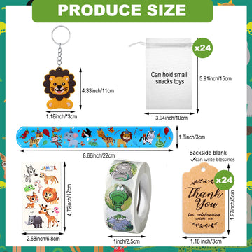 Fumete 121 Pcs Jungle Party Favors Safari Goodie Bags Stuffers For Boys Girls Include Jungle Animal Slap Bracelets Keychains Tem
