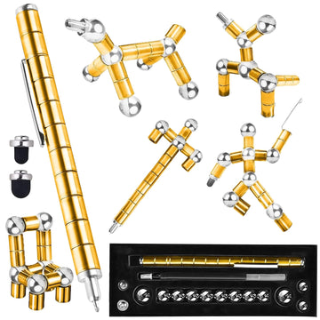 Wqwquu Fidget Pen,Magnetic Pen, Decompression Magnetic Fidget Toy Pen, Magnet Pen Fidget Toy Relieve Pressure Novel Toy Gifts For Kids Or Friends! (Golden)