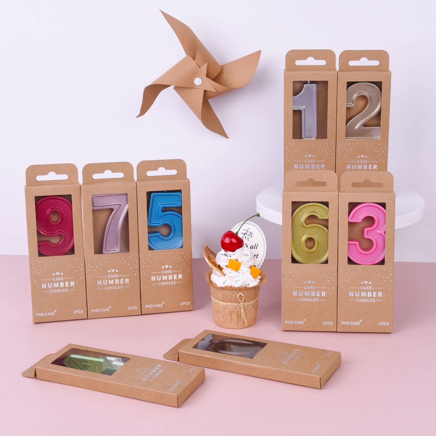 PHD CAKE 2.76 Inch Luxe Blue 7 Number Birthday Candles, Blue Number Candles, Cake Number Candles, Party Celebration