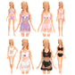 Barwa Doll Pajamas Sleep Suit Sleepwear Clothes Compatible For 11.5 Inch Girl Doll (4 Sets)