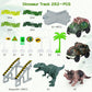 Dinosaur Toys, 252 Pcs Create A Dinosaur World Road Race Tracks, Flexible Track Playset, 2Pcs Dinosaur Car For 3 4 5 6 Year Old Boys Girls Birthday Party Favor Gift