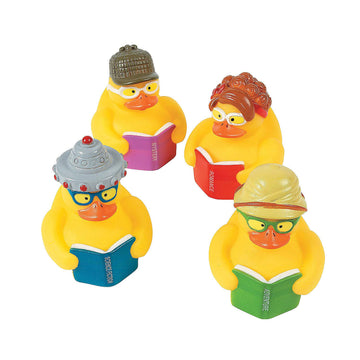 Fun Express Reading Rubber Duckies, Ducks, 12 Pieces, Library, Teaching, Treasure Chest Toys