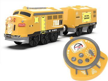 Motorized Train for Kids  Remote Control Locomotive Train Toy for Wooden Tracks  Battery Powered Electric Trains with Sound & Lights Effects Compatible with Thomas  Brio  Chuggington