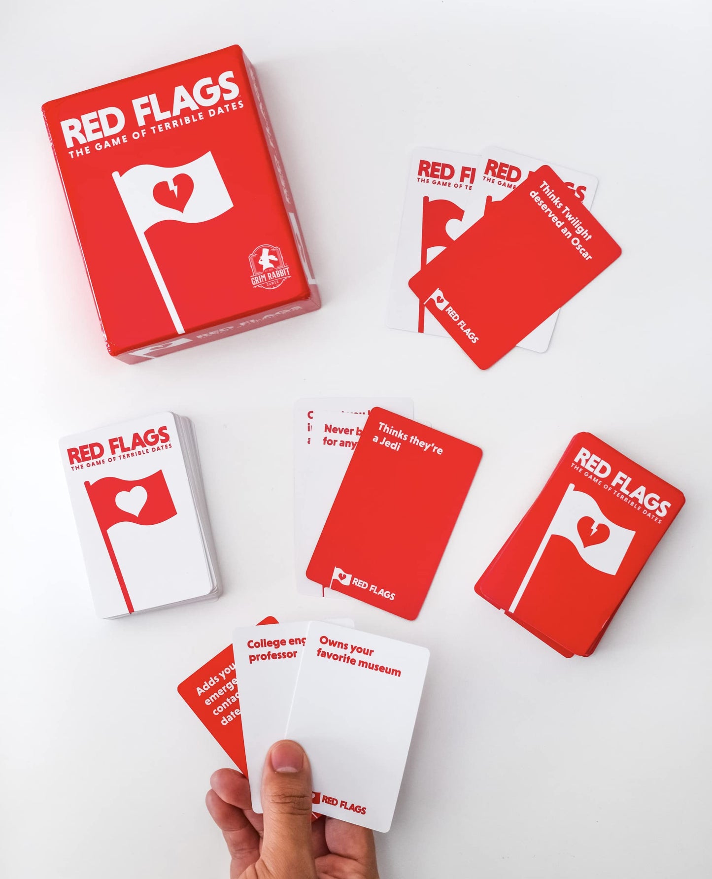 Jack Dire Studios Red Flags Card Game for Adults, Funny Party Game, 3-10 Players, Red, Model RFC-001, Paper Material