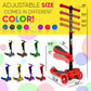 Hurtle Kids Scooter - Child Toddler Kick Scooter Toy With Foldable Seat - 3 Wheel Scooter With Adjustable Height, Anti-Slip Deck, Flashing Wheel Lights, For Boys/Girls 1-12 Year Old, Red