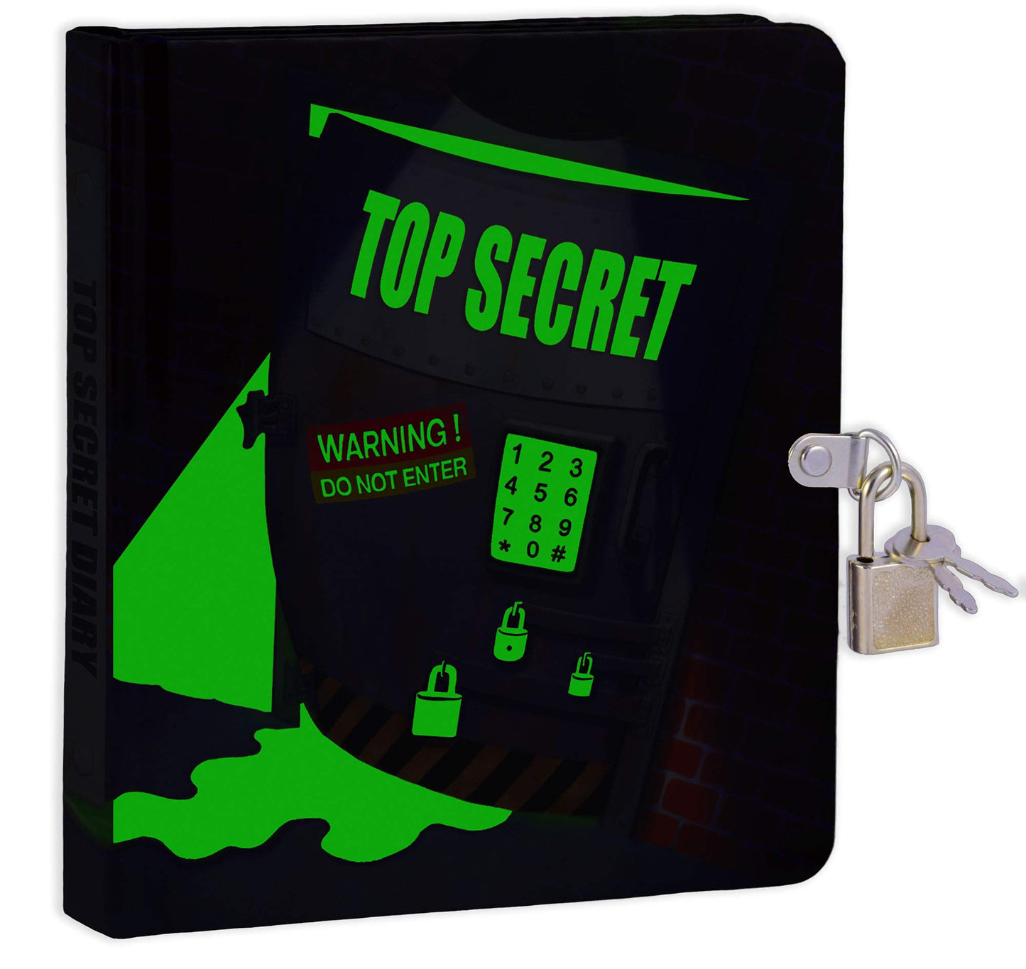 Mollybee Kids Top Secret Lock And Key Diary For Children, Measures 5.5 X 6.25 Inches, 208 Lined Pages