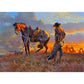 Najiaxiaowu Wooden 1000 Pieces Jigsaw Puzzles For Adults, Elderly Or Kids, Western Cowboy Rider Prairie Wind Flower Puzzle For F