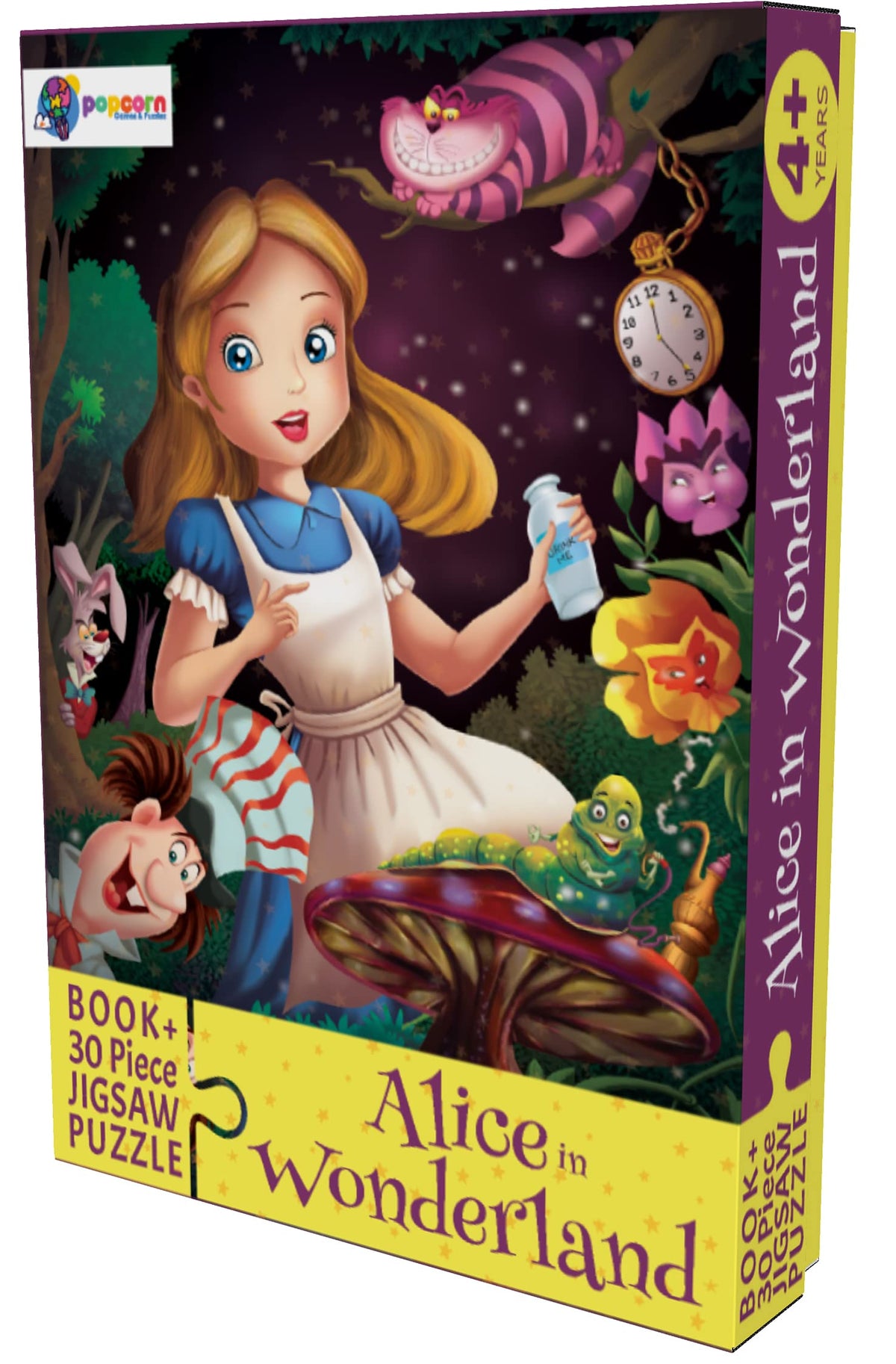 Alice in Wonderland  30 Piece Jigsaw Puzzle with Free Reading Book