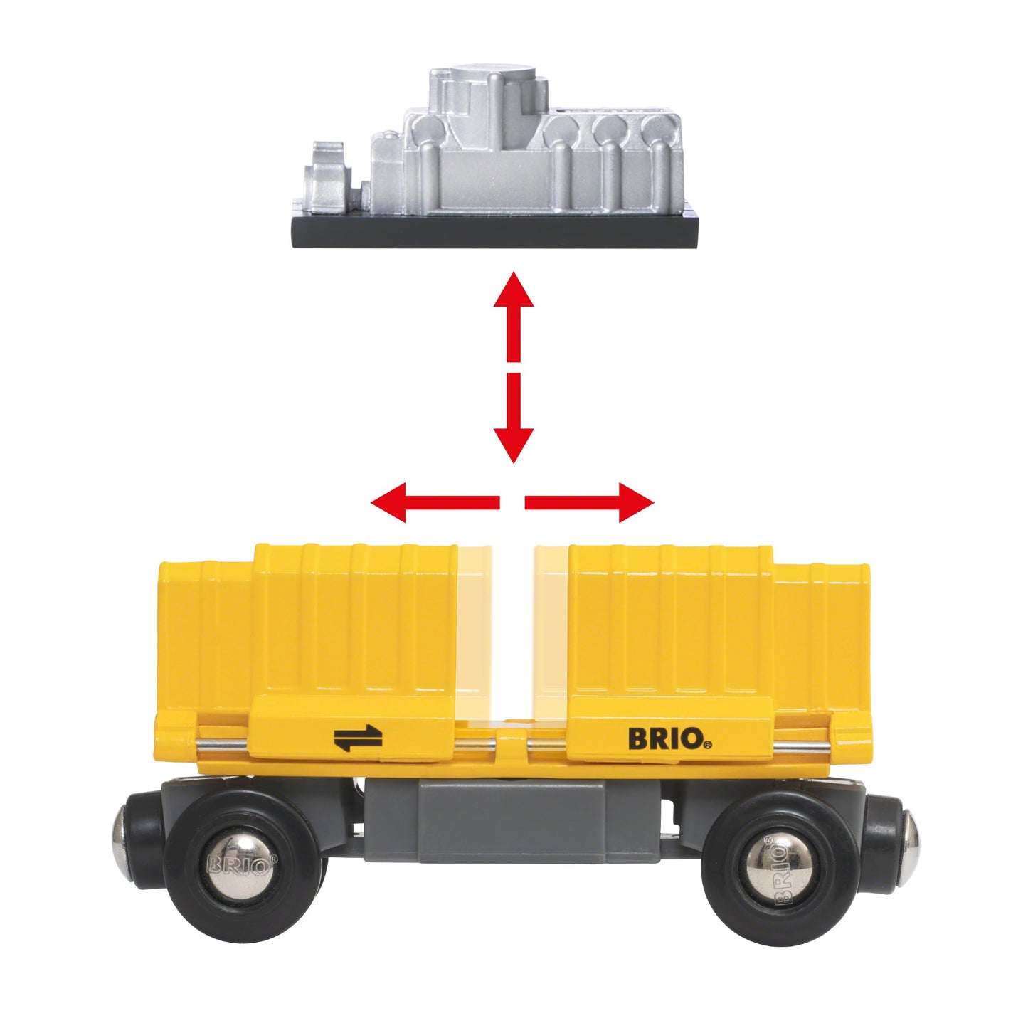 BRIO 33982 Three-Wagon Cargo Train - Kid-Friendly Wooden Toy Train | Engaging Play Experience | Compatible with All Railway Trac