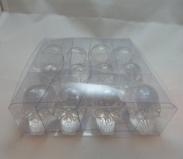 Pacific Giftware 12 Clear Crystal Like Mini Skulls Figurines Busts.Cute! 1 Dozen! Halloween Decor Collectible Figurine.