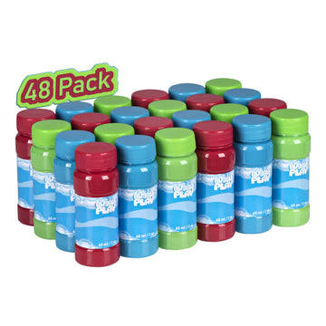BubblePlay Bubble Blower Bottles with Wands - 48 Pack 2 Oz Bottles of Bubble Solution with Wands for Kids - Outdoor Summer Fun,