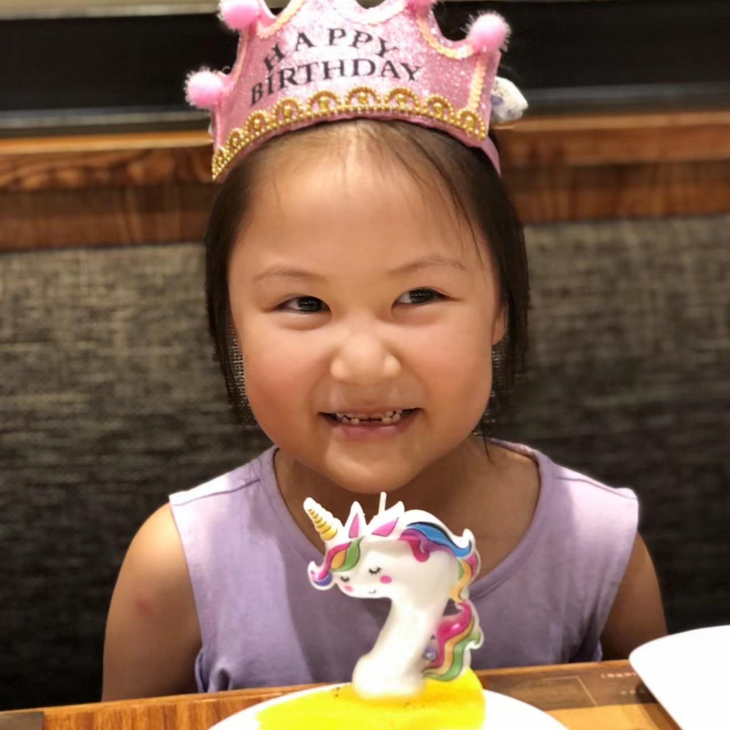 DERVENTA Birthday Candle Number White Unicorn Themed Party Decorations Beautiful Cake Topper 1 Piece (Unicorn Number 5)