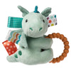 Taggies Soft Baby Rattle - Soothing Teether Ring & Sensory Tags, 6-Inch, Drax Dragon, Silicone Material