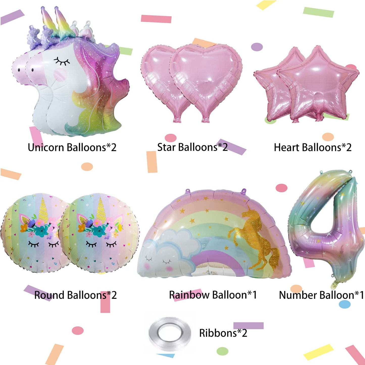 Unicorn Balloons Unicorn Birthday Party Decorations For Girls With Heart Star Rainbow Balloons Wedding Baby Shower Unicorn Party Supplies (Number 4)