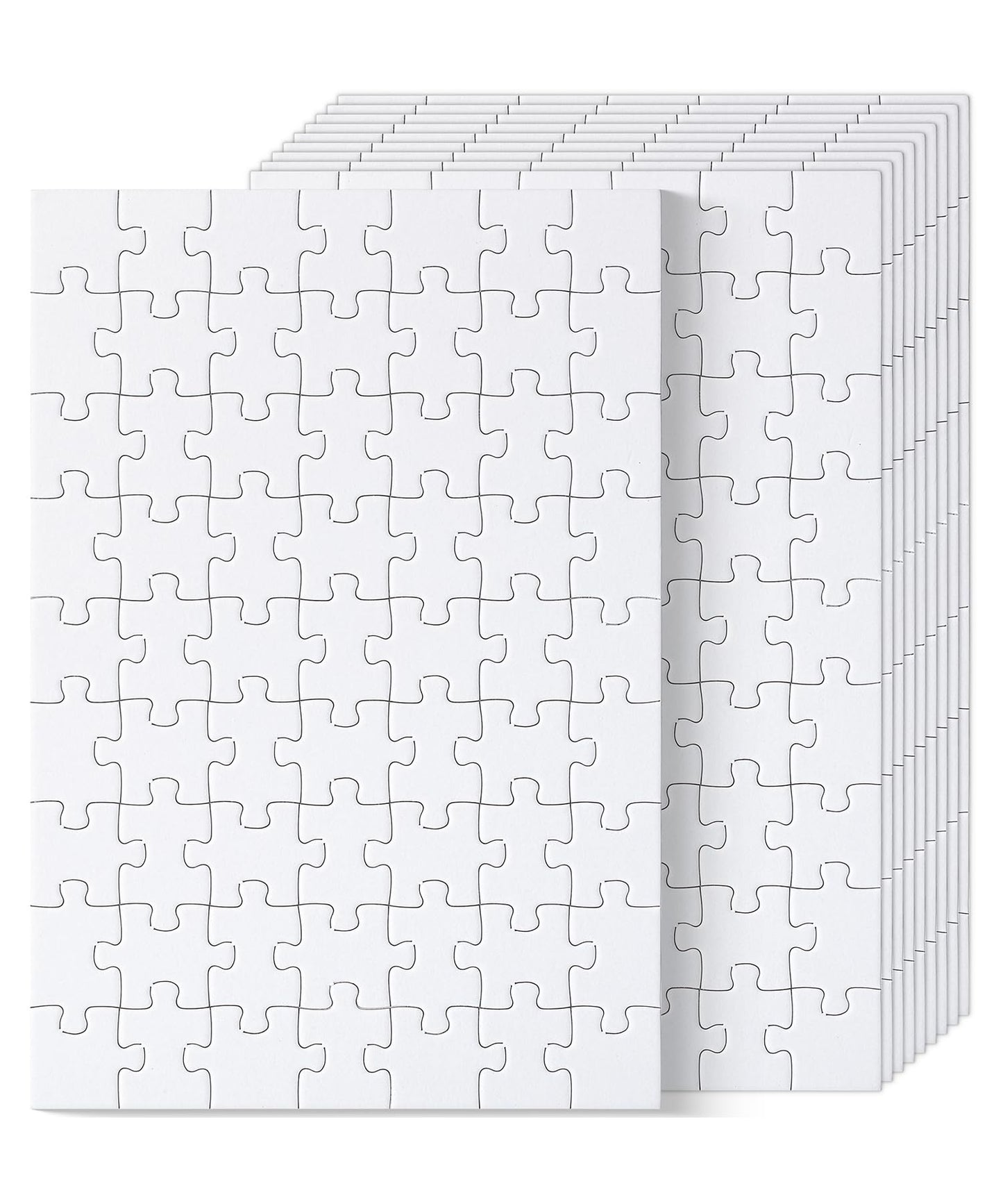 Mr. Pen- Blank Puzzle, 10 Pack, 63 Pieces/Pack, 8.2' X 5.6', White Puzzle, Blank Puzzles To Draw On, All White Puzzle, Blank Puzzle Pieces To Write On, Blank Jigsaw Puzzle Pieces