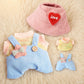 17 cm Doll Clothes  3-Piece Set Stylish Clothes for 17cm Doll  enhanced Outfit with Accessories for Doll - Red Heart Pink Hat & Tshirt & Star Romper (NO Doll)
