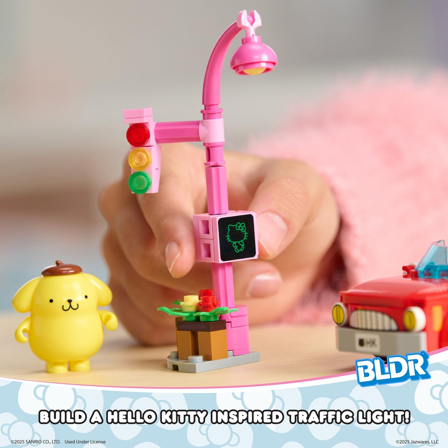 BLDR Hello Kitty and Friends Badtz-Marus Convertible Building Set with Badtz-Maru and Pompompurin Minifigures - Gift for Kids an