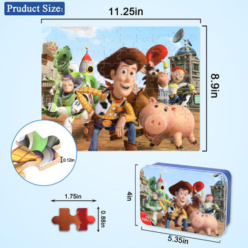 Puzzles For Kids Ages 4-8,Kids Puzzles In A Metal Box, Cute Toys Puzzles,Children Boys Girls Learning Educational Puzzles Packed