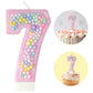 Zlongron Birthday Number Candles, Handmade Macaron 3D Flash Number 7 Candle, Suitable for Girls and Boys Birthdays, Weddings, A