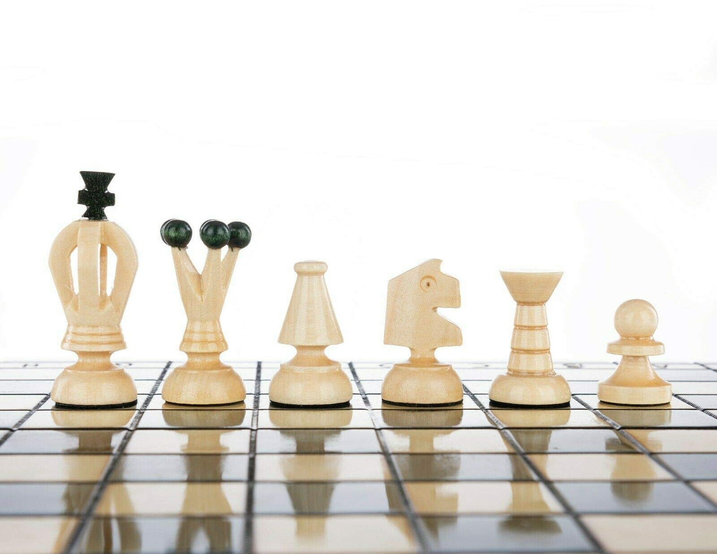 Chess And Games Shop Muba Wooden Chess Set Paris Apple Wooden International Board Vintage Carved Pieces - 14 Inches