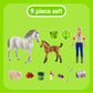 Schleich Farm World, Farm Animal Toys For Kidsm Vet Visiting Mare And Foal With Veterinarian And Horse Toys 9-Piece Set