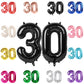 30 Balloon Number, Black Number 30Th Birthday Balloons 40 Inch, 30 Years Old Black Birthday Decorations For Men Women, 30Th Anni