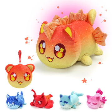 2-PCS ? Stingray Cat Plush + Plush Keychain - Under The Sea Cat Collection - 100% Embroidered Plushie - Cat Stuffed Animal Colle