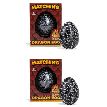 Class Collections Surprise Growing Dragon Hatch Egg Kids Novelty Toy - Pack Of 2, Black