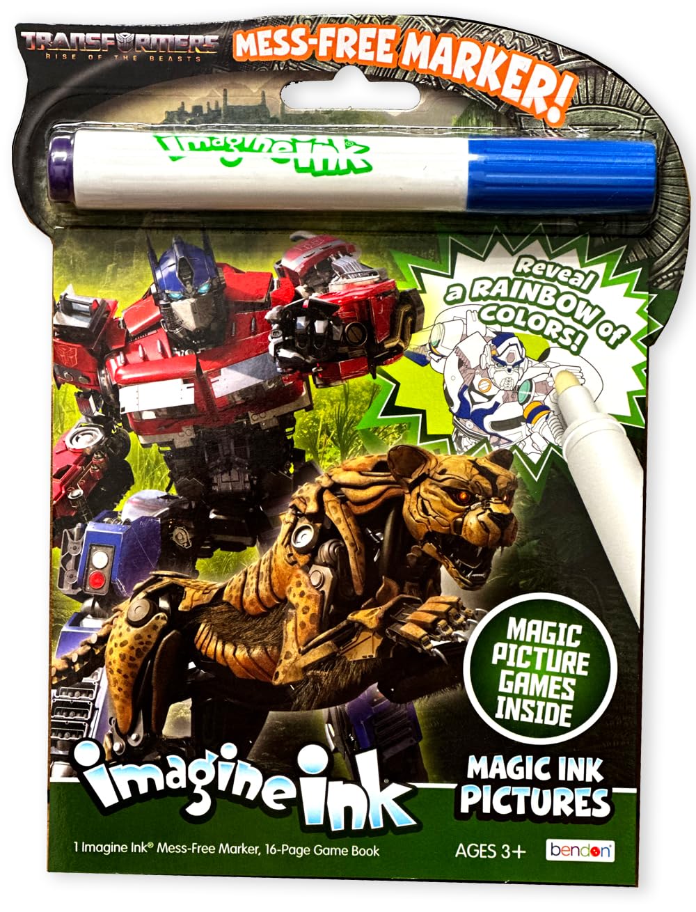 Bendon Transformers Coloring Activity Set - 8"x10" Paper Book with Optimus Prime & Bumblebee, Model TFM-CB-01