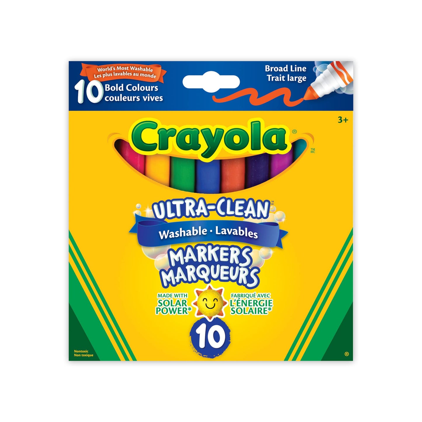 Crayola 10Count Washable UltraClean Broad Line Markers, Bold