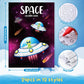 24 Pcs Outer Space Themed Mini Coloring Books Party Favors Alien Small Drawing Book Bulk For Kids Solar System Astronaut Party G