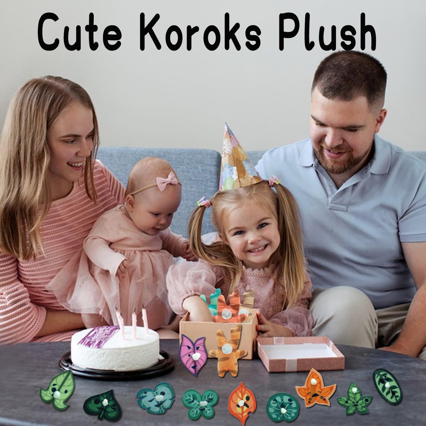 Nadou 3.9'' Korok Plush,4 Pcs Koroks Plush Toy With 10 Different Replacement Face,Yahaha Plush Cute Game Merch Action Figures,Gi
