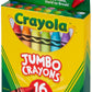 Crayola Jumbo Crayons, Assorted Colors, Great Toddler Crayons, 16 Count