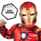 Marvel Iron Man Official Youth Halloween Costume - enhanced Quality Padded Jumpsuit with Plastic Mask (M) Red