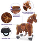 Ponycycle Kids Ride On Horse For Kids Ride On Toys Classic Model U (With Brake/ 36' Height/Size 4 For Age 4-8) Riding Horse Plush Ride On Pony Rideable Horse Walking Animal With Wheels Brown Ux424