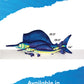 Real t decorative replica blade Fish Blue 35.5 Inch Realistic Soft Plush