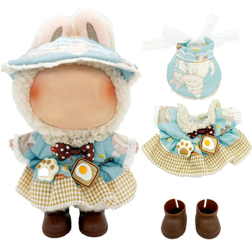 Eayaele Clothes for Labubu - 3PC Set with Shoes for 6.7 Inches Doll  enhanced Outfit with Accessories  Stylish Clothes for Labubu (NO Doll)(LBB-21)