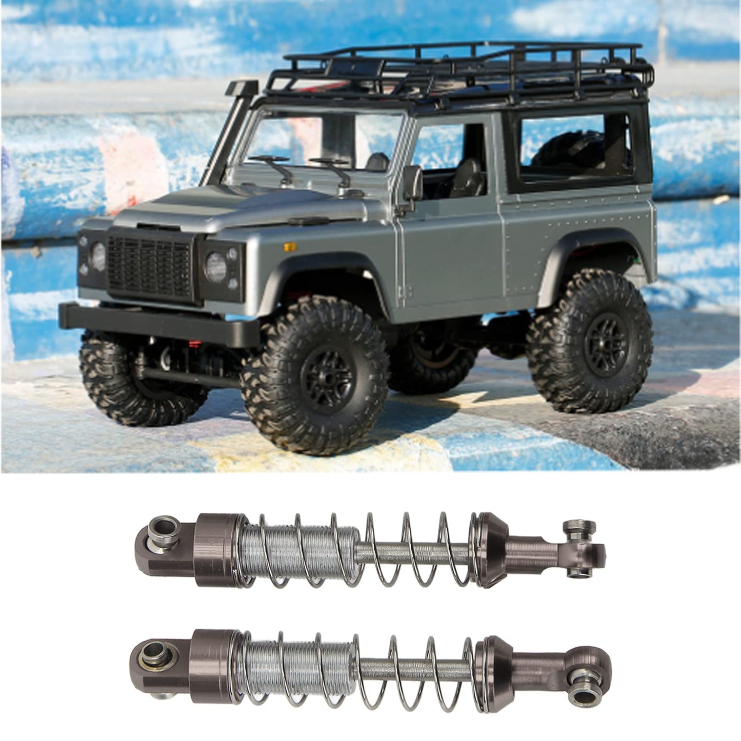 51mm Aluminum Alloy RC Shocks, 2 Pairs Aluminum Alloy RC Car Shock Absorber Dampers with Mounting Screws Bolts for WPL C14 C24 M