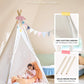Co-Z Larger 85'' H Kids Teepee Play Tent, 2.1M Large Indoor Canvas Teepee Tent For Adults, Tall Foldable Teepee Outdoor, 5 Sides
